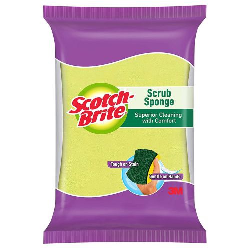 Scotch-Brite Scrub Sponge Ideal for dishwash liquid ( 8cm X 5cm)