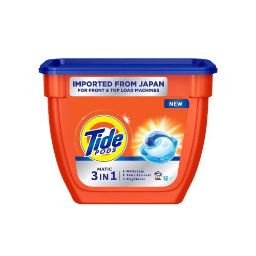Tide Matic 3in1 PODs Liquid Detergent Pack 32 Count for Both Front Load and Top Load Washing Machines