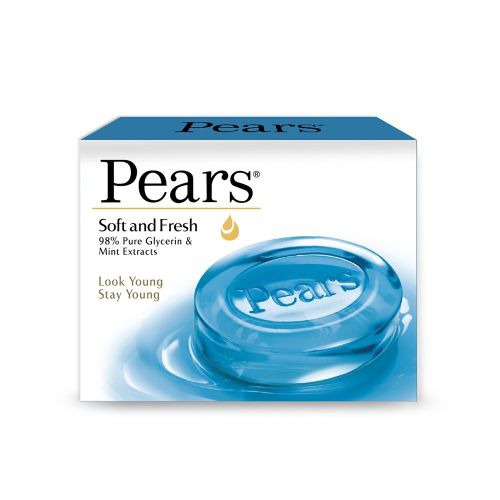 Pears Soft & Fresh Bathing Bar With 98% Pure Glycerine, 125 g