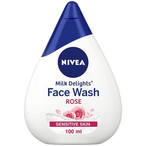 NIVEA Women Face Wash for Sensitive Skin, Milk Delights Rose (100 ml)