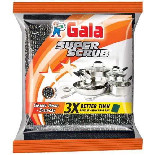 Gala Super Scrub Set – Made of Steel – Black – Pack of 6